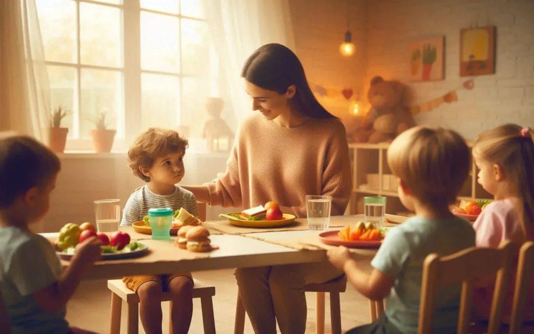 dzieci podczas posiłku