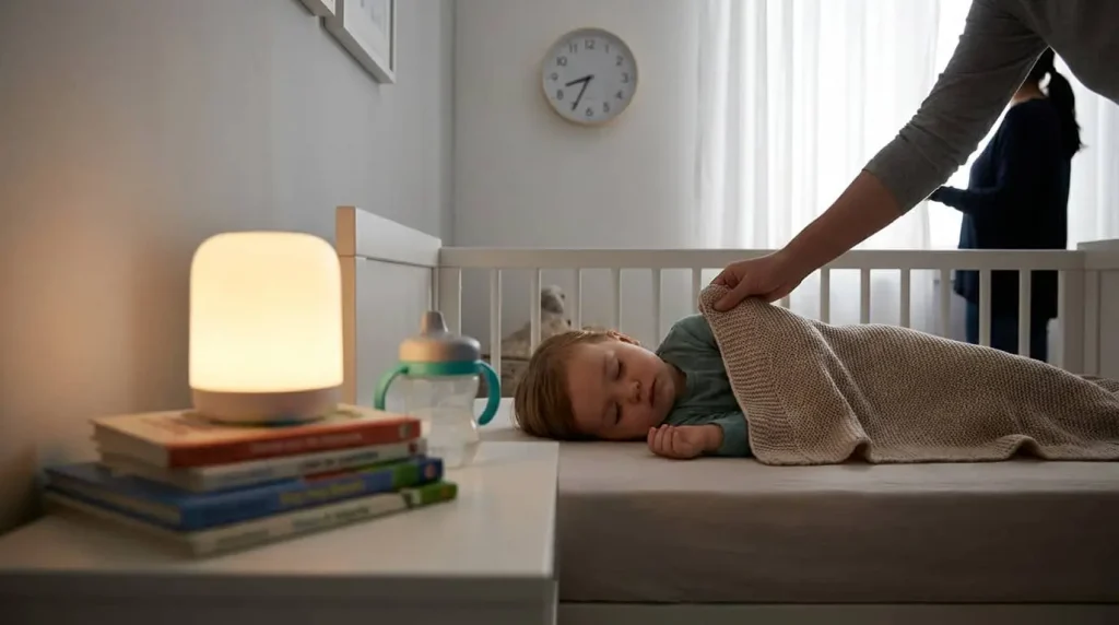 śpiące dziecko w pokoju