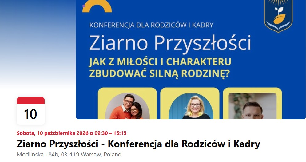 plakat konferencji na platformie Facebook